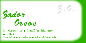 zador orsos business card
